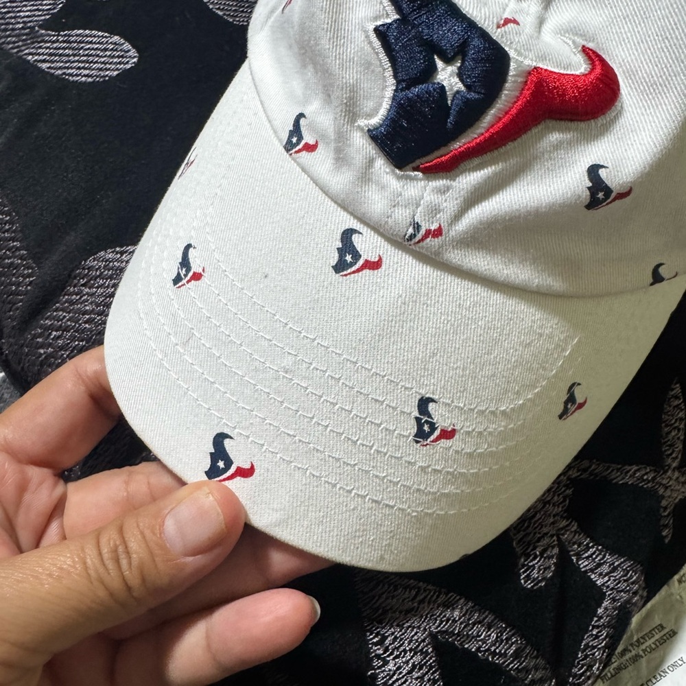 NFL Team Apparel White Cap with Red and Blue Logo Texans